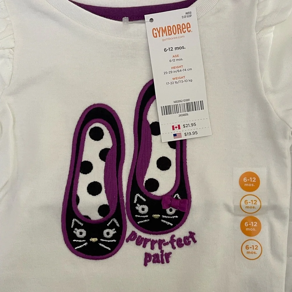 Gymboree Baby Girl Long Sleeve shirt Embroidered size 6-12 Months 100% Cotton